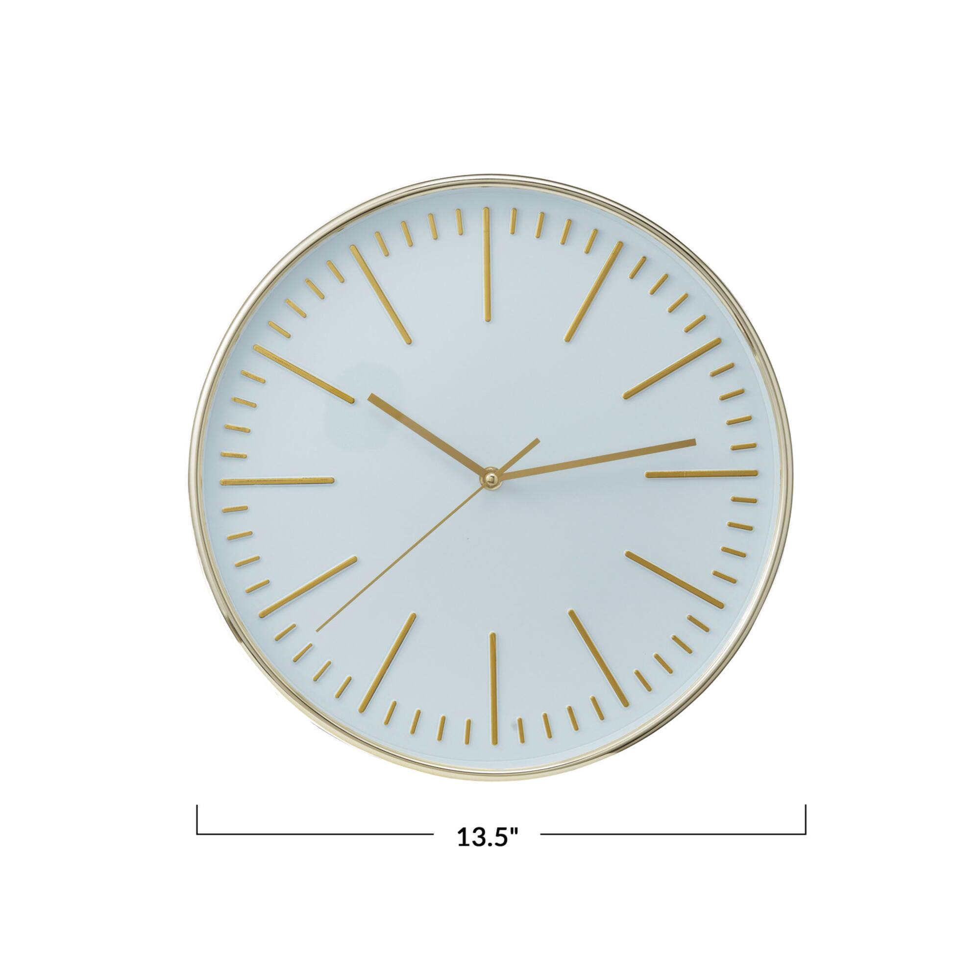 Hello Honey® 13.5" White & Gold Minimalist Aura Wall Clock